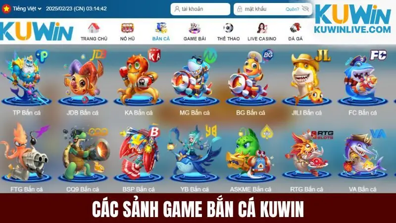 Các sảnh game đa dạng cho người chơi thỏa sức săn boss