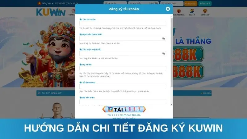 Hướng dẫn chi tiết đăng ký Kuwin