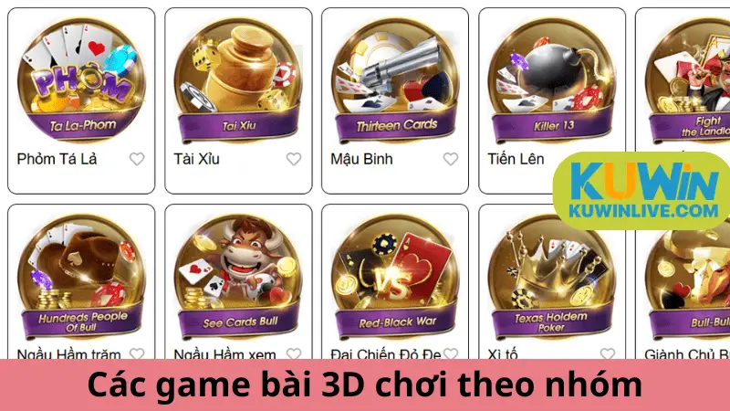 Các game bài 3D chơi theo nhóm