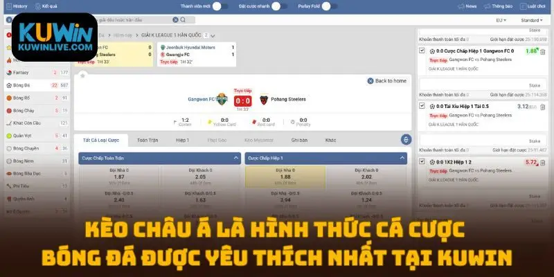 Kèo châu Á là hình thức cá cược bóng đá được yêu thích nhất tại Kuwin