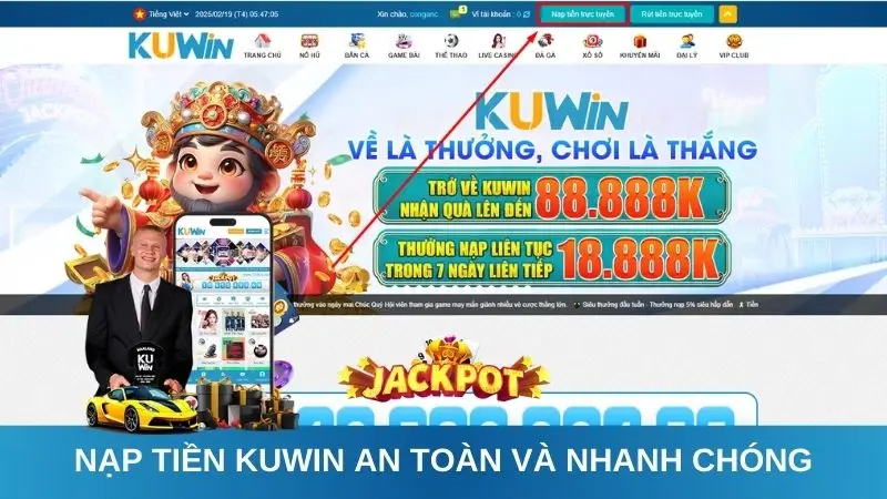 Nạp tiền Kuwin an toàn và nhanh chóng