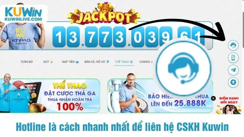 Hotline là cách nhanh nhất để liên hệ CSKH Kuwin