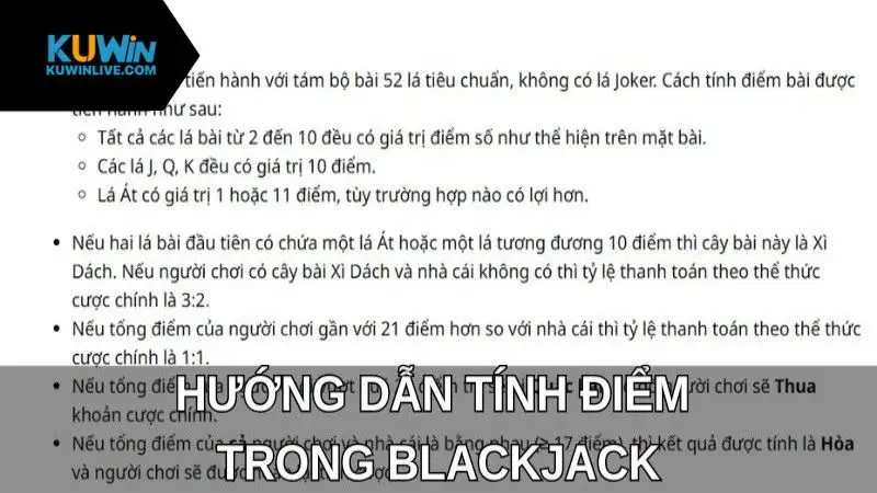 Hướng dẫn tính điểm trong Blackjack