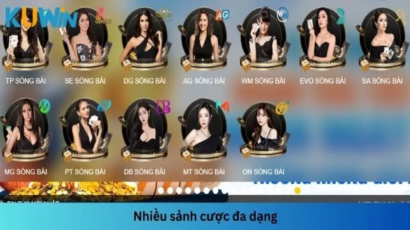 Có nhiều sảnh cược đa dạng tại sòng casino trực tuyến ấn tượng